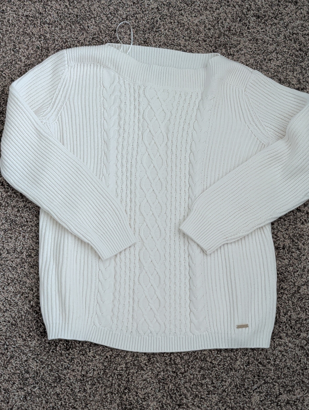 Tommy Hilfinger Classic Cream Cable-Knit Sweater